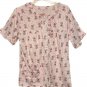 Paris Pink Nine's Soft Cotton Short Sleeve Long Pant Pajama Sleep Set XXL