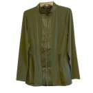 Colleen Lopez Coated Detail Zip-Front Jacket MEDIUM