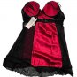 Linea Donatella Satin Panel Mesh Babydoll & Thong Set SMALL