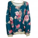 Floral Printed Pullover Sweatshirt 4X (4446)