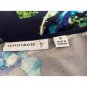 Susan Graver Printed Liquid Knit Top with Sheer Chiffon V-Neck Detail MEDIUM