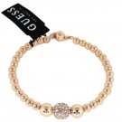 Guess Gold Plated Beaded Bracelet Cubic Zirconium Magnetic Clasp