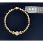 Guess Gold Plated Beaded Bracelet Cubic Zirconium Magnetic Clasp