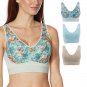 Rhonda Shear 3-pack Mesh Front Leisure Bra X LARGE
