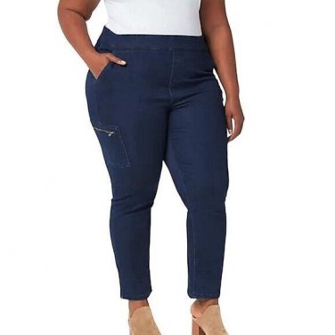 Denim & Co. Regular Comfy Knit Denim Straight Leg Pocket Jeans 3X (303)