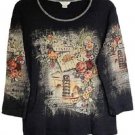 Christopher & Banks Vintage Embellished Top LARGE (9191)