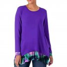 LOGO by Lori Goldstein Rayon 230 Top with Tie-Dye Mesh Hem X SMALL (505) LOGO by Lori Goldstein Rayon 230 Top with Tie-Dye Mesh Hem X SMALL (505)