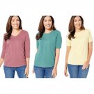 Denim & Co. Essentials Perfect Jersey Knit Tops Set of 3 SMALL (505) Denim & Co. Essentials Perfect Jersey Knit Tops Set of 3 SMALL (505)