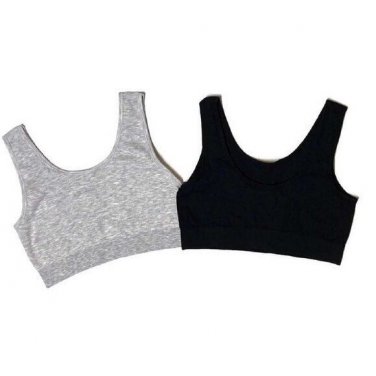 Bali Studio Collection Seamless Ribbed Lounge Bras Set of Two LARGE