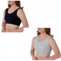 Bali Studio Collection Seamless Ribbed Lounge Bras Set of Two LARGE