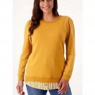 Denim & Co. French Terry Long Sleeve Tunic with Printed Hem SMALL (4446)