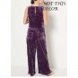 LOGO Lavish by Lori Goldstein Petite Velvet Jumpsuit MEDIUM PETITE (8181)