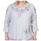 Alfred Dunner Embroidered 3/4 Sleeve Top 1X (5858)