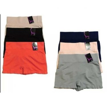 Sofra Women's Seamless Boyshort Panties Set of 6  O/S