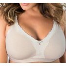 Curvy Couture Natural Cotton Luxe Unlined Wire Free Bra Style 1010 Sz 44G