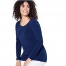 Susan Graver Modern Essentials Liquid Knit Ballet Neck Top LARGE (8181) Susan Graver Modern Essentials Liquid Knit Ballet Neck Top LARGE (8181)