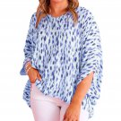 Sky Blue Printed 3/4 Dolman Sleeve Plus Size Blouse 4X (5858) Sky Blue Printed 3/4 Dolman Sleeve Plus Size Blouse 4X (5858)