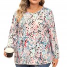 Multicolor Plus Size Floral Print Round Neck Long Sleeve Blouse 3X (3737) Multicolor Plus Size Floral Print Round Neck Long Sleeve Blouse 3X (3737)