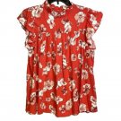 Floral Ruffle Sleeve Top MEDIUM (909)