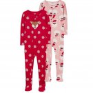 Carter's Toddler Girls' Snowflake Reindeer/Santa Footed Pajama Set