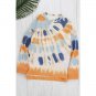 Tie-dye Side Slits Pullover Orange Sweatshirt X LARGE (4446)