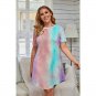 Multicolor Tie-dye Short Sleeve Plus Size Dress 4X (2001)