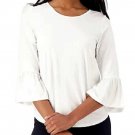 Susan Graver Cool Touch 3/4 Bell Sleeve Scoop Neck Top MEDIUM (555)