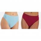 Jenni Women's Seamless Ribbed Hi-Cut Thong Set of Two LARGE (15-EX)