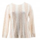 Belle Kim Gravel Luxe French Terry Printed Sweatshirt Natural 1X (616)