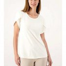 AnyBody Cozy Knit Jersey Tulip Sleeve Printed Tee MEDIUM (2323)