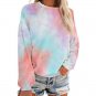 Sky Blue Tie-dye Knit Sweatshirt 2XL (313)