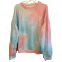 Sky Blue Tie-dye Knit Sweatshirt 2XL (313)