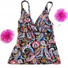 Liz Claiborne Under Bust Wrap Tankini SMALL (5858)