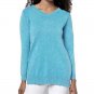 LOGO by Lori Goldstein Sun Faded Cotton V Neck Sweater SMALL (303)