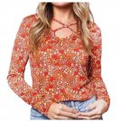 Planet Gold Long Sleeve Boho Top MEDIUM (2323)