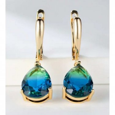 Waterdrop Zirconia Dangle Lever-Back Earring (50)