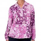 Denim & Co. Printed Top with Curved Hem and Pockets 3X (616)