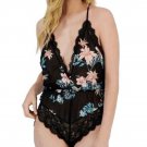 I.N.C. International Concepts Lace Chiffon Floral Lingerie Bodysuit XL 11-AL)5)