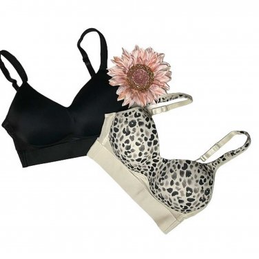 Rhonda Shear 2-pack Molded Cup Bra with Cross Back Mesh Detail SMALL