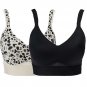Rhonda Shear 2-pack Molded Cup Bra with Cross Back Mesh Detail SMALL