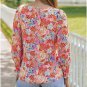 Multicolor Puff Sleeve Floral Blouse  2XL (4040)