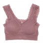 Rhonda Shear 2pk Forever Stretch Ahh Ribbed Knit Bra w/Lace Trim LARGE