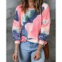 Multicolor Tie-dye Relaxed Knit Long Sleeve Top 2XL