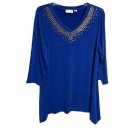 Quacker Factory Fabulous Facets 3/4 Sleeve Trapeze Hem Knit Top MEDIUM (909) Quacker Factory Fabulous Facets 3/4 Sleeve Trapeze Hem Knit Top MEDIUM (909)