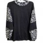 Leopard Color Block Mock Neck Top X LARGE (4446)