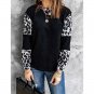 Leopard Color Block Mock Neck Top X LARGE (4446)