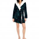 JENNI Women's Printed Short Sherpa Hooded Robe M/L (1bx)