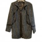 SA by Seth Aaron Zip Front Coat with Faux Leather Trim SIZE 14 SA by Seth Aaron Zip Front Coat with Faux Leather Trim SIZE 14