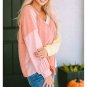 Striped Color Block Splicing Long Sleeve T Shirt 2XL (9998)