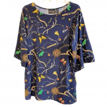 Attitudes Renee Como Jersey Raglan Sleeve Tunic SMALL (616)